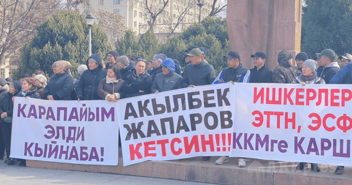 Митингующие против ККМ требуют отставки Акылбека Жапарова изображение публикации